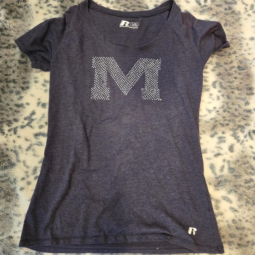 Navy blue and white rhinestone